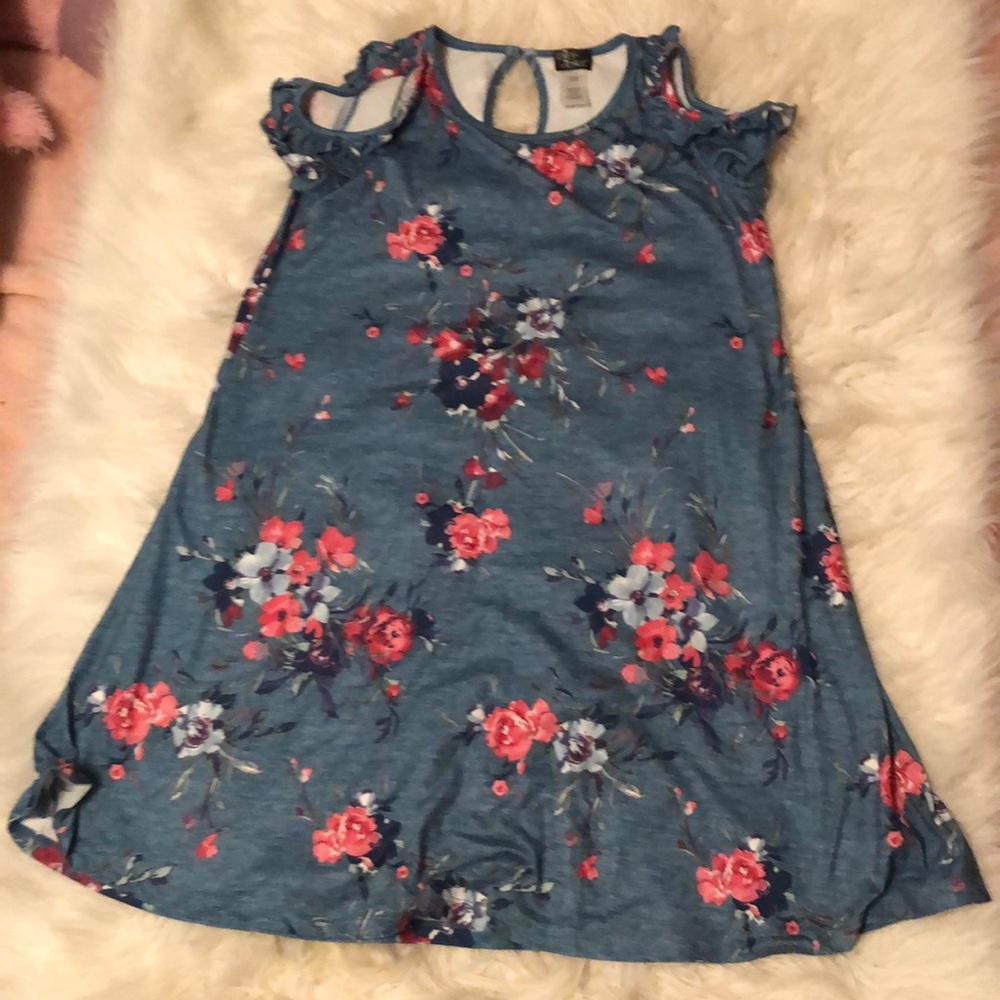 Pink violet cold shoulder dress